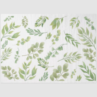 Floating Green Botanical Tissue Paper Seidenpapier