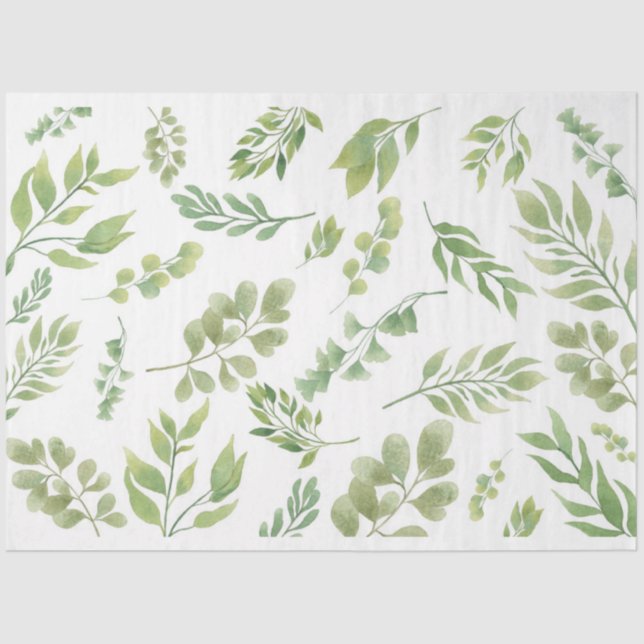 Floating Green Botanical Tissue Paper Seidenpapier (Vorderseite)