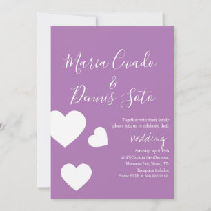 Floating Heart Lettering Script Wedding Bold Farbe Einladung