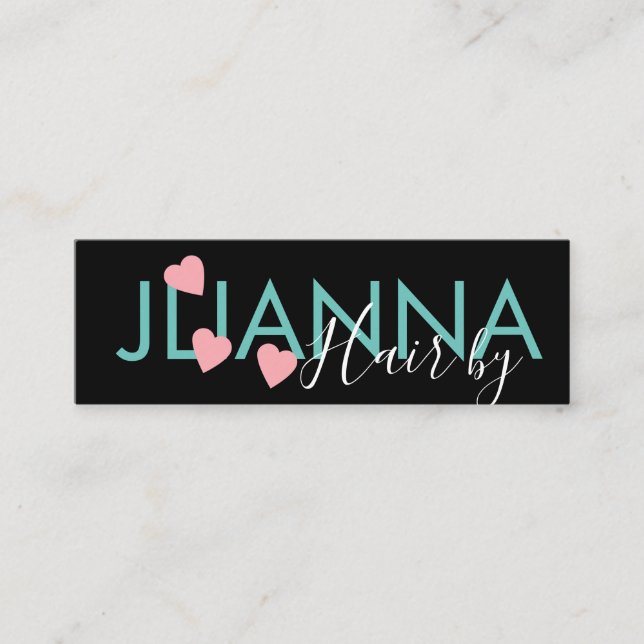 Floating Heart Makeup Salon Nails Eyelashes Mini Visitenkarte (Vorderseite)