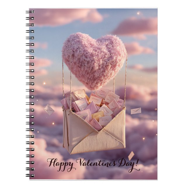 Floating Heart of Love Letters Design Postcard Notizblock (Vorderseite)