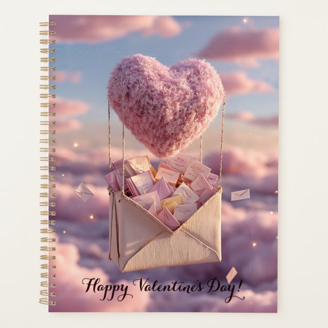 Floating Heart of Love Letters Design Postcard Planer (Vorderseite)