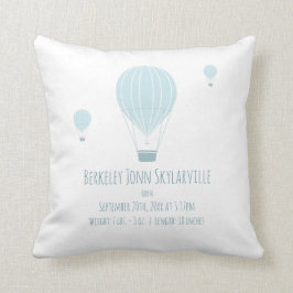 Floating Hot Air Balloons Blue White Baby Birth Kissen