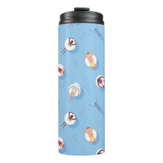 Floating in der Lazy River Pattern Thermosbecher (Vorderseite)