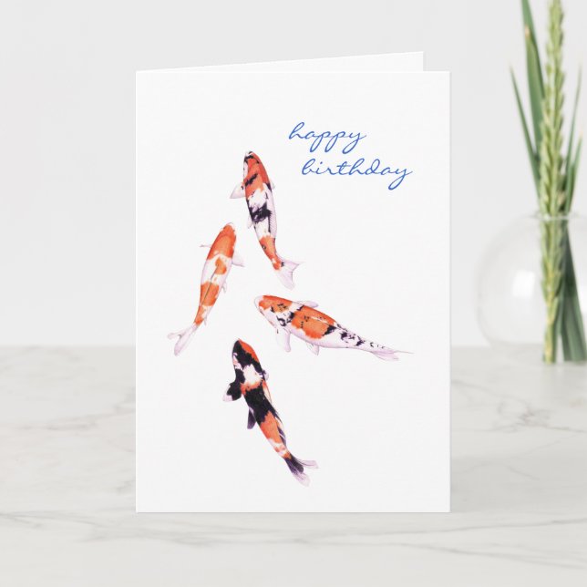 Floating Koi Birthday Card Karte (Vorderseite)