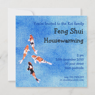 Floating Koi Blue Einladung
