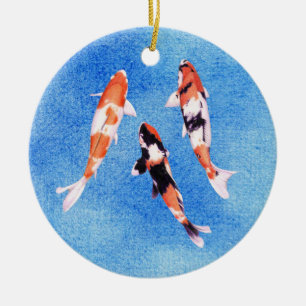 Floating Koi Blue Ornament