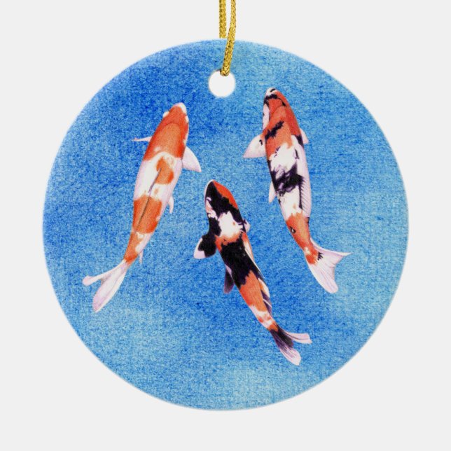Floating Koi Blue Ornament (Vorne)