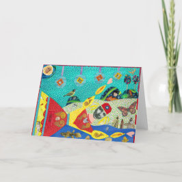 Floating Lady Grußkarte Feiertagskarte