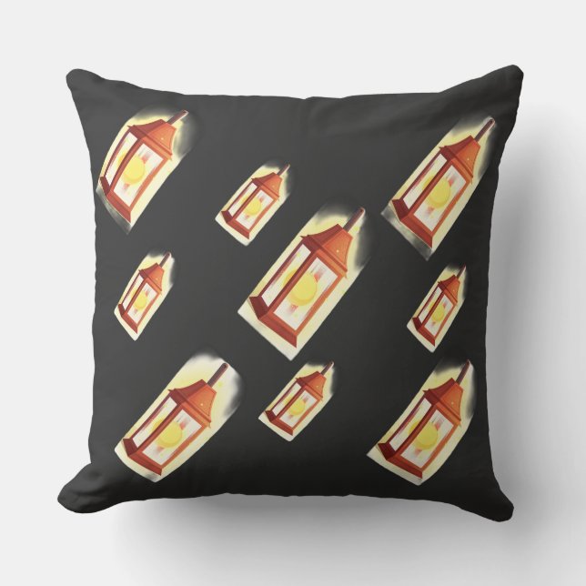 Floating Lantern Glow Pattern Cozy Aesthetic Decor Kissen (Vorderseite)