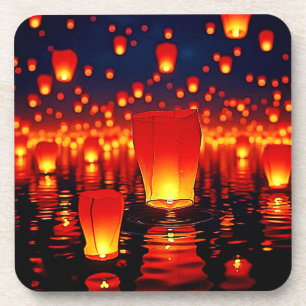 Floating Lanterns of Hope Design Getränkeuntersetzer