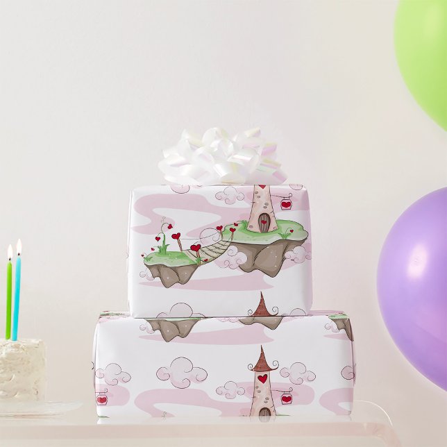 Floating Liebe Burg Lustra Romantische Fantasie Geschenkpapier (Von Creator hochgeladen)