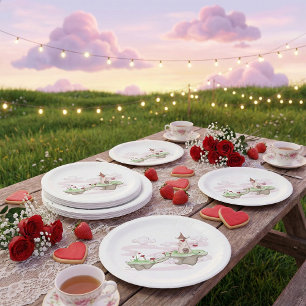 Floating Liebe Burg Lustra Romantische Fantasie Pappteller