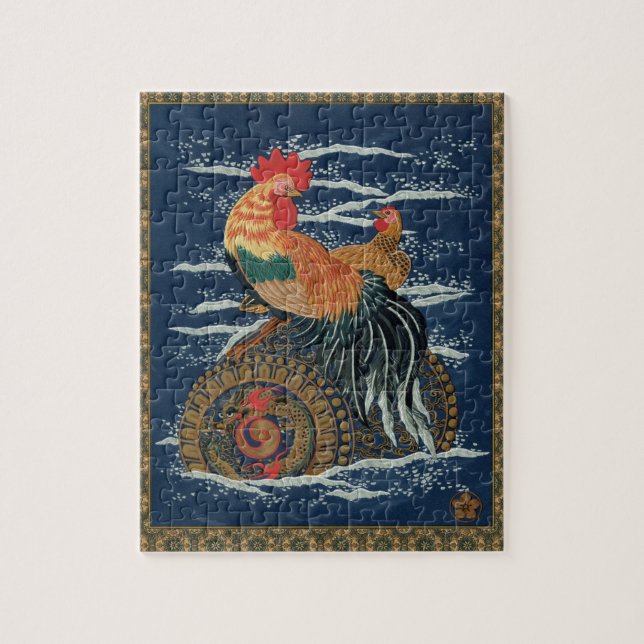 Floating Life: Rooster and Hen at Sea Puzzle (Vertikal)