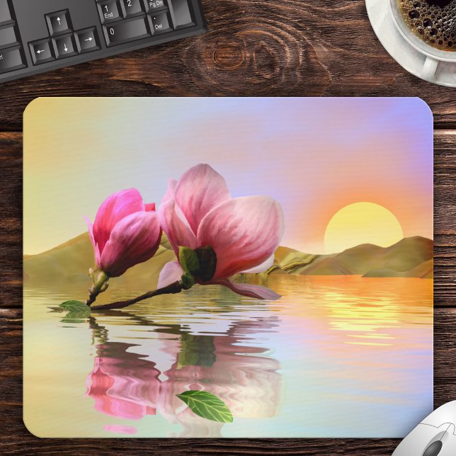 Floating Magnolia Blume Fine Art Mouse Pad Mousepad (Von Creator hochgeladen)