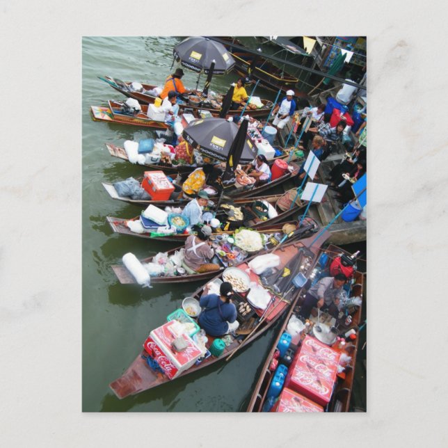 Floating Market in Amphawa, Thailand Postkarte (Vorderseite)