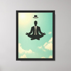 Floating Meditation Geschäftsmann Art Leinwanddruck