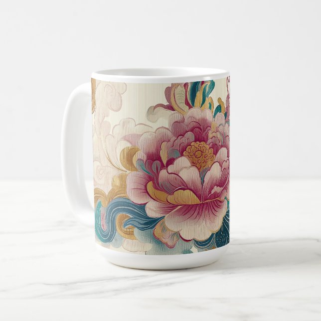 Floating Peony Kaffeetasse (Vorderseite Links)