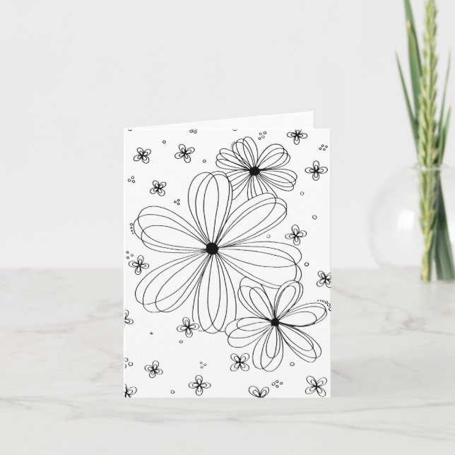 Floating Petals - Farbbare florale Note Card (Vorderseite)