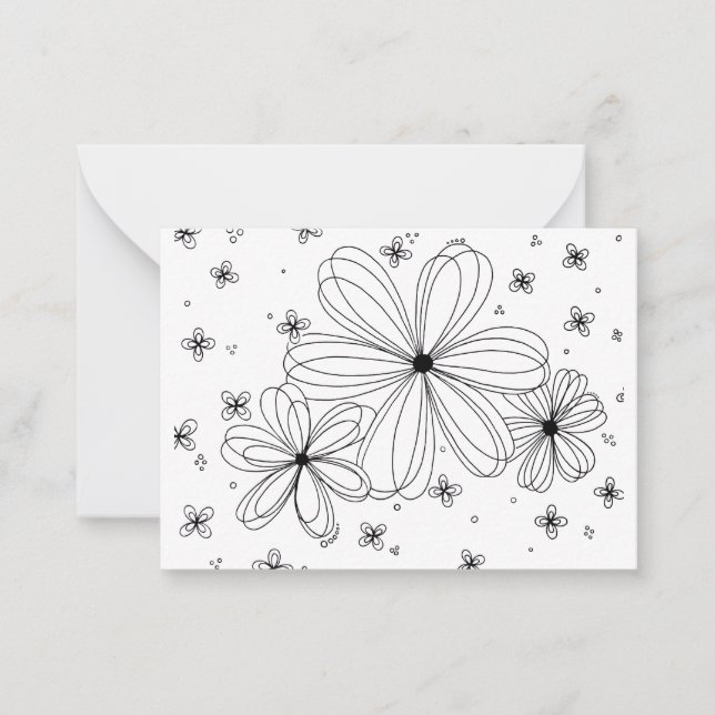 Floating Petals - Farbbare florale Note Card Mitteilungskarte (Vorderseite)