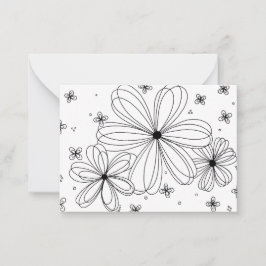 Floating Petals - Farbbare florale Note Card Mitteilungskarte