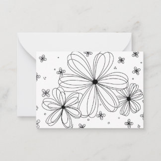 Floating Petals - Farbbare florale Note Card Mitteilungskarte