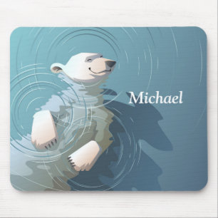 Floating Polar Bear Mousepad