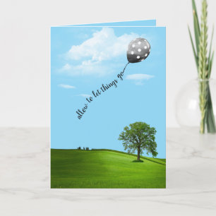 Floating Polka Dot Balloon denken Sie an Sie Karte