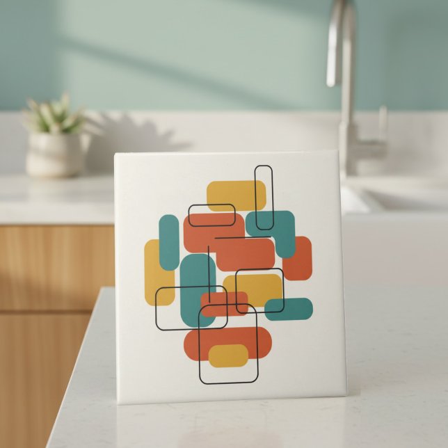 Floating Rectangles Abstract MCM #5 ID1224 Fliese (Von Creator hochgeladen)