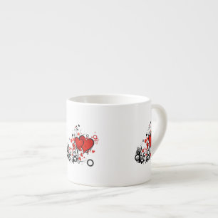 Floating Red Hearts Espressotasse