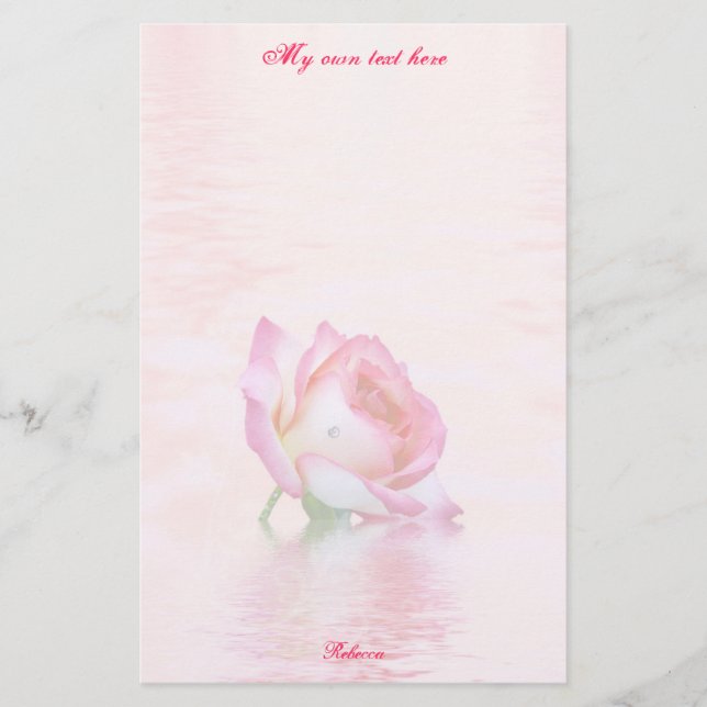 Floating-Rose Briefpapier (Vorderseite)