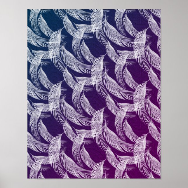 Floating White Feathers Poster (Vorne)