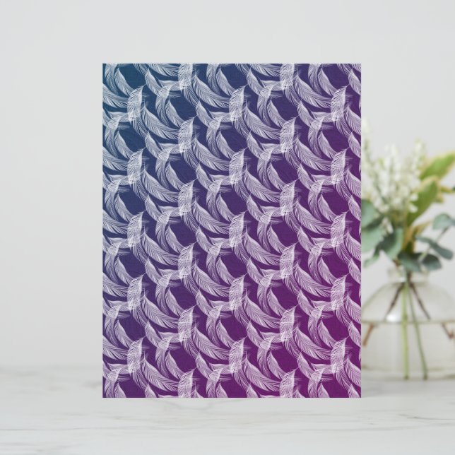 Floating White Feathers Scrapbook Paper (Stehend Vorderseite)