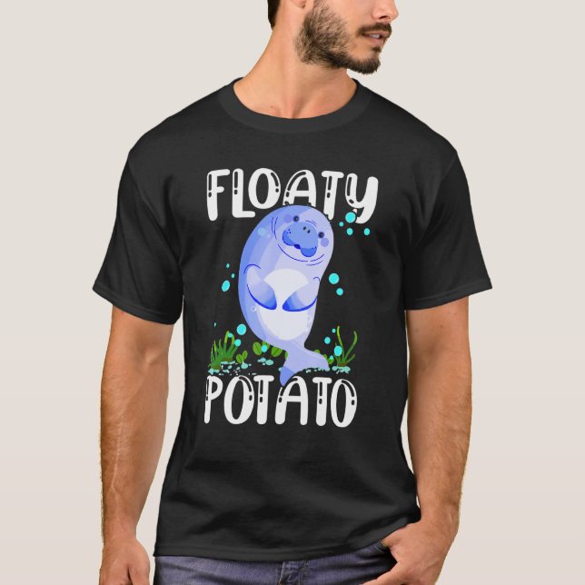 Floaty Potato Niedlich Manatee Sea Cow Funny Marin T-Shirt (Vorderseite)