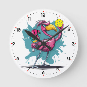 Flock Around and Find Out Pickleball Runde Wanduhr