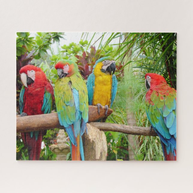 Flock der farbenfrohen Ara Parrots Puzzle (Horizontal)
