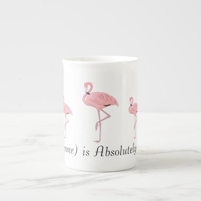 Flock des rosa Flamingos-Individuellen Namens Prozellantasse (Vorderseite)