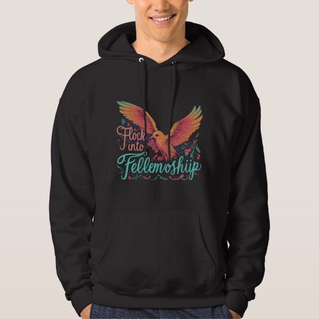 Flock in Fellemoshiip Hoodie (Vorderseite)