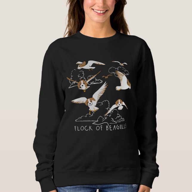 Flock Of Beagulls Beagle With Bird Wings Dog Sweatshirt (Vorderseite)