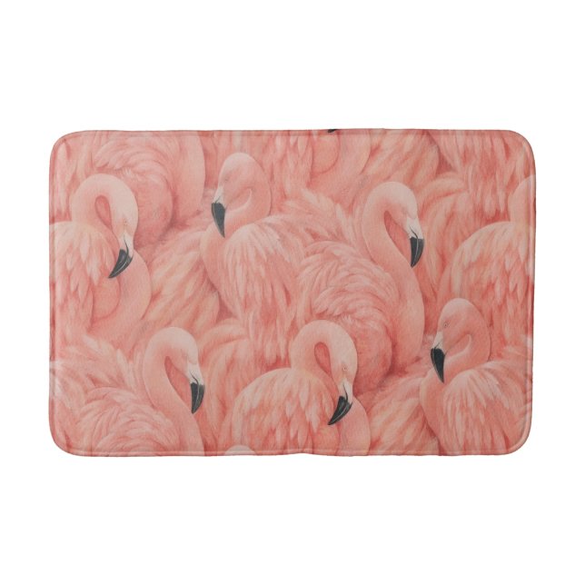 Flock of flamingos Memory foam bathmat Badematte (Vorderseite)
