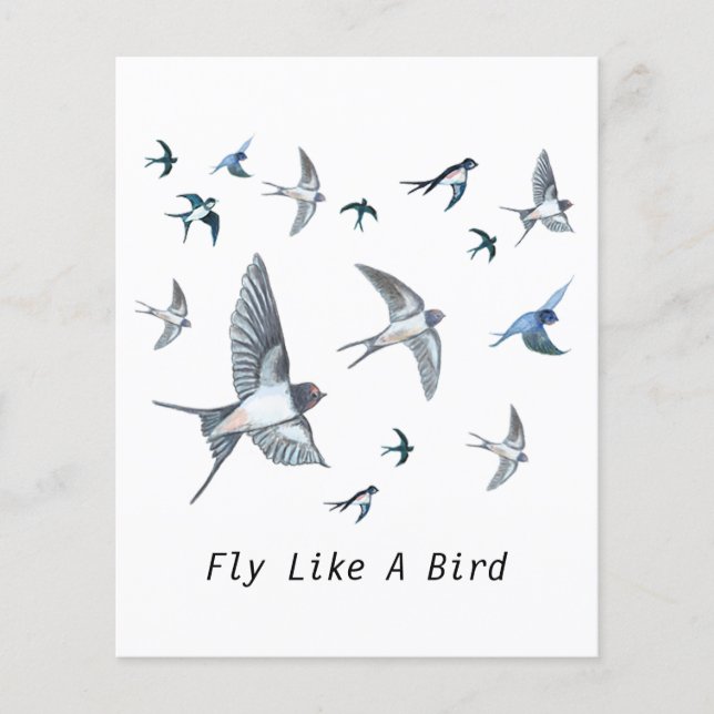 Flock of Fly Swallow Birds Illustration Flyer (Vorne)