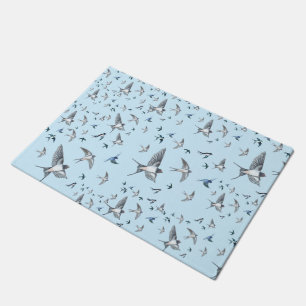 Flock of Fly Swallow Birds Illustration Fußmatte