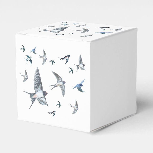 Flock of Fly Swallow Birds Illustration Geschenkschachtel (Vorderseite)