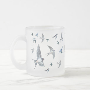 Flock of Fly Swallow Birds Illustration Mattglastasse