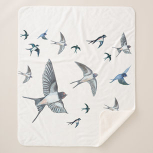 Flock of Fly Swallow Birds Illustration Sherpadecke