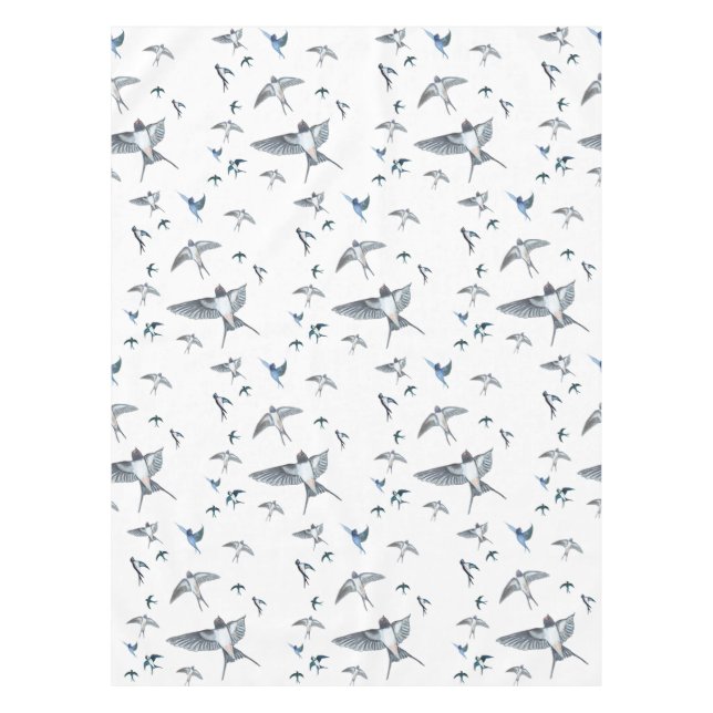 Flock of Fly Swallow Birds Illustration Tischdecke (Vorderseite)
