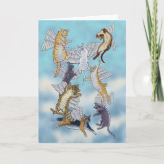 Flock von Angel Cats von Rachel Armington Feiertagskarte