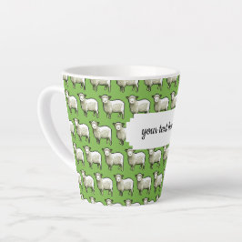 Flock von Wollweißblechen Pixel Art Muster Milchtasse