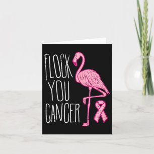 Flock you Breast Cancer Flamingo Pink Ribbon Aware Karte