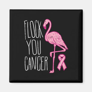 Flock you Breast Cancer Flamingo Pink Ribbon Aware Magnet